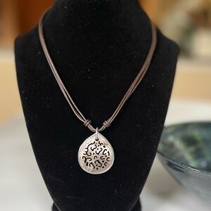 Silpada Silver and Brown Contemporary Necklace